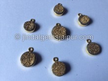 Gold Vermeil Golden Druzy Coin Pendant